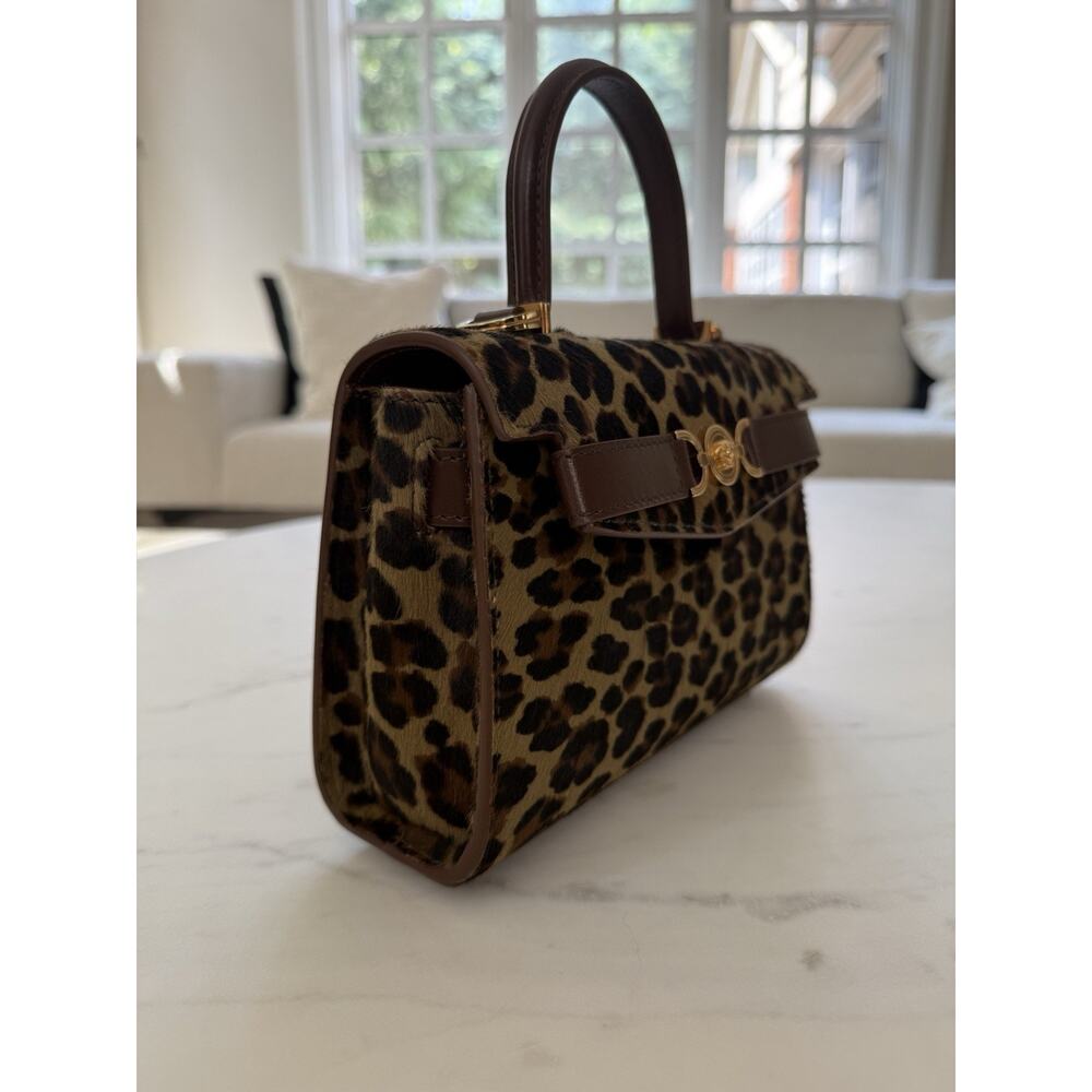 VERSACE Medusa Plaque Leopard Printed Top HANDLE Bag $ 2800 Retail - Picture 4 of 16